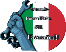Messages Italien 1° de Maggio Buona Festa dei Lavoratori -Italia 