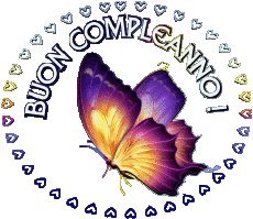 Messages Italian Buon Compleanno Farfalle Transparent Background 001 