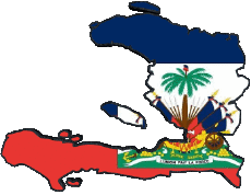 Fahnen Amerika Haiti Karte 