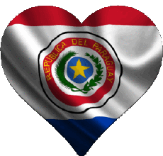 Flags America Paraguay Heart 