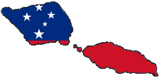 Banderas Oceanía Samoa Mapa 