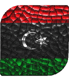 Drapeaux Afrique Libye Carré 