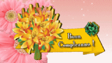 Mensajes Italiano Buon Compleanno Floreale Fondo animado 003 