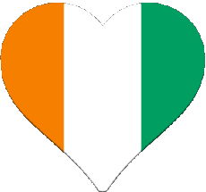 Banderas África Costa de Marfil Corazón 