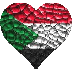 Fahnen Afrika Sudan Herz 