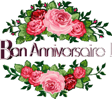 Mensajes Francés Bon Anniversaire Floral 014 