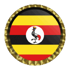 Drapeaux Afrique Ouganda Rond - Anneaux 