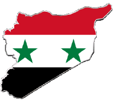 Fahnen Asien Syrien Karte 