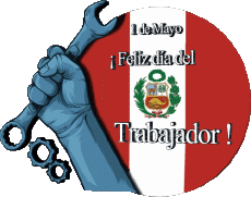 Mensajes Español 1 de Mayo Feliz día del Trabajador - Perú 