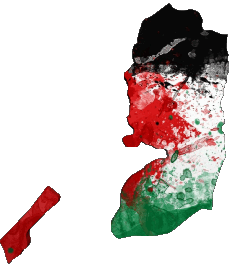 Drapeaux Asie Palestine Carte 
