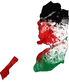 Fahnen Asien Palästina Karte 
