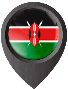 Fahnen Afrika Kenia Standort-Pin 