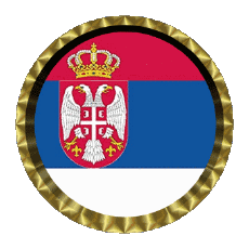 Fahnen Europa Serbien Rund - Ringe 