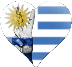 Bandiere America Uruguay Cuore 