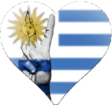 Drapeaux Amériques Uruguay Coeur 