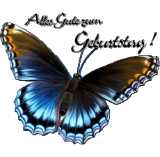 Mensajes Alemán Alles Gute zum Geburtstag Schmetterlinge 006 