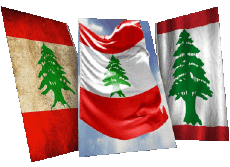 Fahnen Asien Libanon Form 