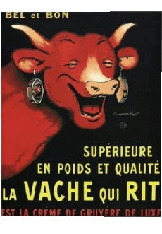 Umorismo -  Fun ARTE Poster retrò - Marchi La Vache qui rit 