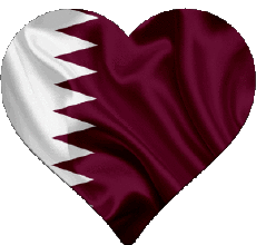 Drapeaux Asie Qatar Coeur 