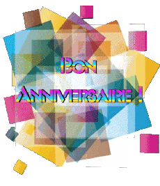 Messages Français Bon Anniversaire Abstrait - Géométrique Fond Transparent 015 