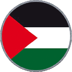 Drapeaux Asie Palestine Rond 