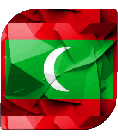 Drapeaux Asie Maldives Carré 