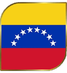 Flags America Venezuela Square 