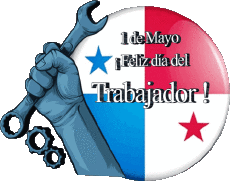 Messagi Spagnolo 1 de Mayo Feliz día del Trabajador - Panama 