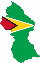 Flags America Guyana Map 