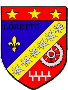 Wappen-Fahnen Frankreich Abteilungen - Städte 42 LORETTE Wappen