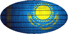 Flags Asia Kazakhstan Oval 