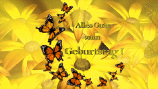 Messages German Alles Gute zum Geburtstag Schmetterlinge Animated Background 001 