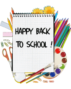 Messagi Inglese Happy Back to School Sfondo trasparente 001 