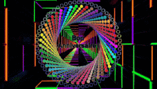 Messages French Bon Anniversaire Abstrait - Géométrique Animated Background 001 