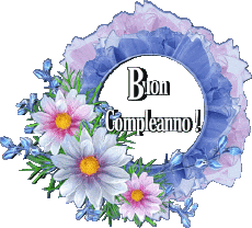 Nachrichten Italienisch Buon Compleanno Floreale Transparenter Hintergrund 020 