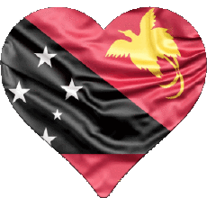Fahnen Ozeanien Papua Neu-Guinea Herz 