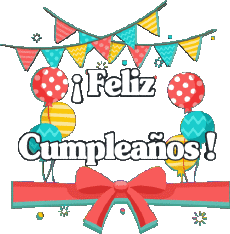 Messages Spanish Feliz Cumpleaños Globos - Confeti 006 