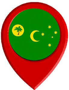 Banderas Oceanía Australia Cocos (Keeling) Islands Marcador de ubicación 