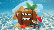 Mensajes Alemán Schöne Ferien Fondo animado 002 