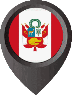 Flags America Peru Location Pin 