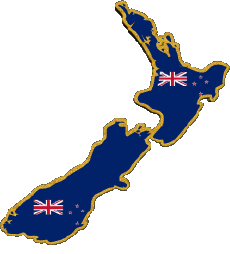 Banderas Oceanía Nueva Zelanda Mapa 