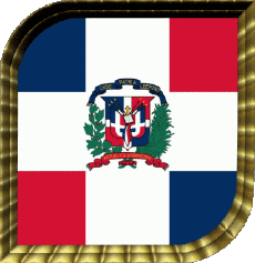 Flags America Dominican Republic Square 