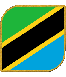 Drapeaux Afrique Tanzanie Carré 