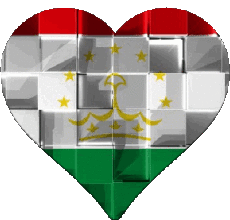 Banderas Asia Tayikistán Corazón 