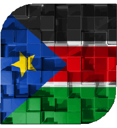 Bandiere Africa Sudan del sud Quadrato 