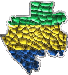 Drapeaux Afrique Gabon Carte 