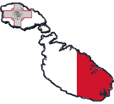 Banderas Europa Malta Mapa 