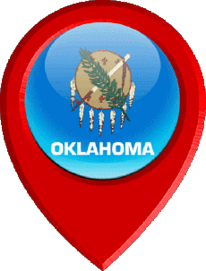 Fahnen Amerika U.S.A - States Oklahoma Standort-Pin 
