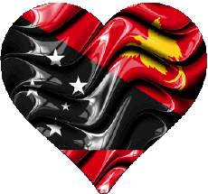 Flags Oceania Papua New Guinea Heart 
