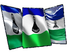 Drapeaux Afrique Lesotho Forme 01 